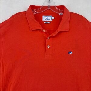 Southern Tide Skipjack Polo Shirt Mens XXL Orange Classic Fit Pima Cotton Blend